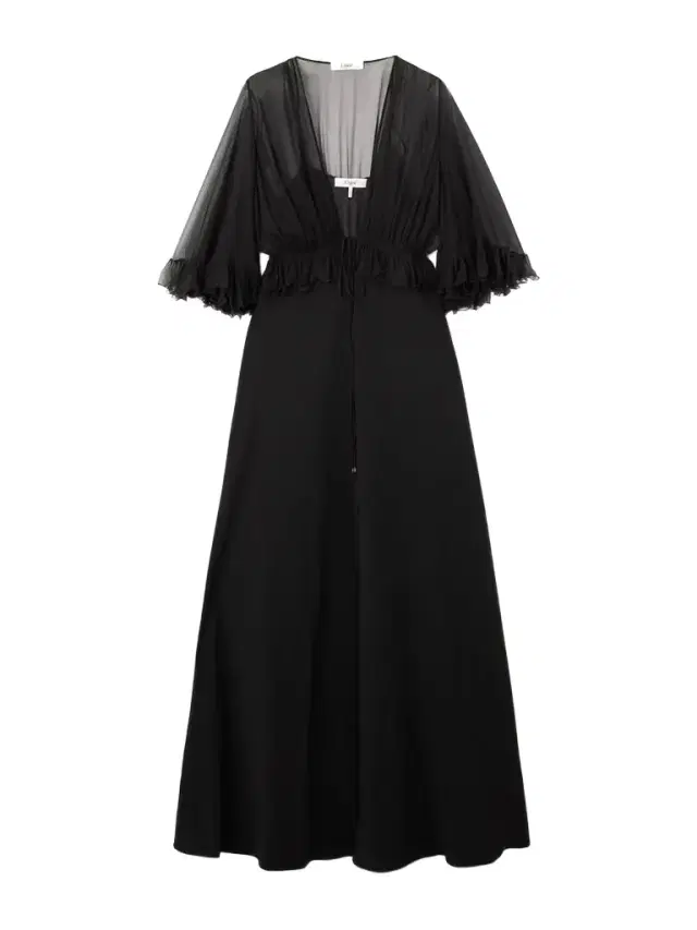 Ruffled Silk-crepon And Crepe Maxi Dress