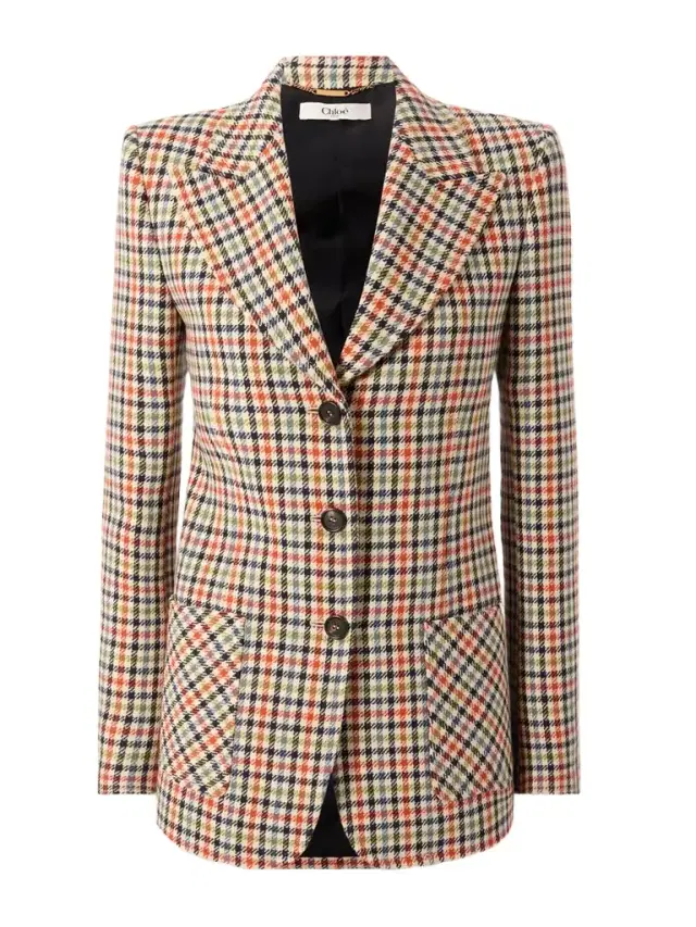 Checked Wool-blend Blazer