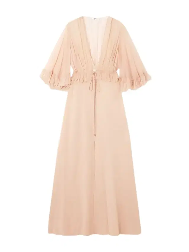 Ruffled Silk-crepon And Crepe Maxi Dress
