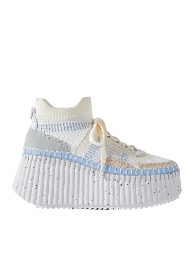 Nama Leather-trimmed Embroidered Suede And Mesh Platform Sneakers