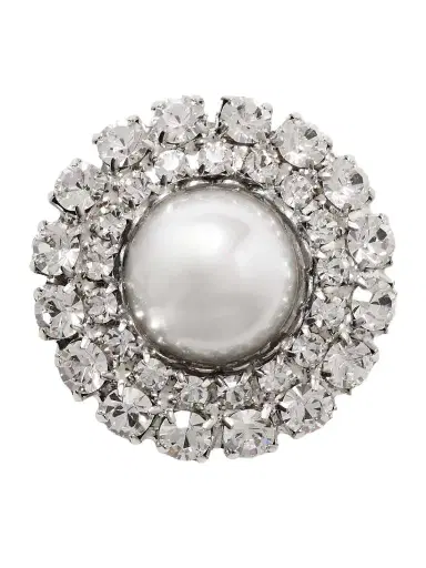 Jennifer Behr Antinea Rhodium-plated, Faux Pearl And Crystal Brooch | Thumbnail 1
