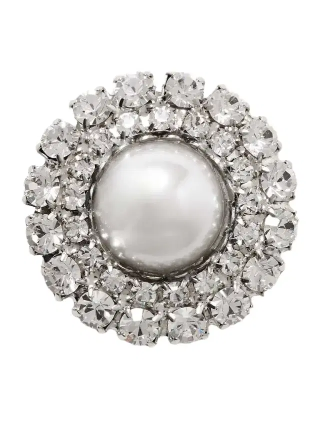 Antinea Rhodium-plated, Faux Pearl And Crystal Brooch