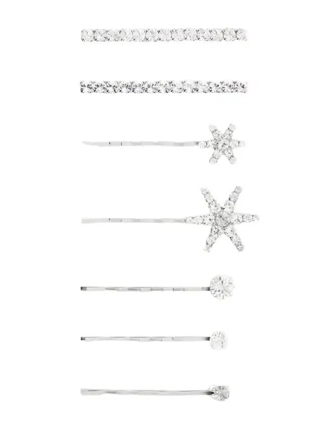 Luzia Set Of Seven Silver-tone Swarovski Crystal Hair Slides