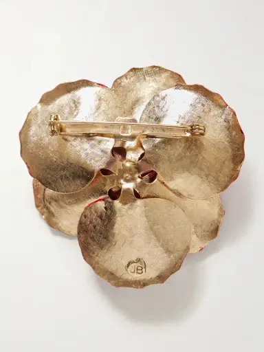 Jennifer Behr Chaya Gold-plated And Enamel Brooch | Thumbnail 3