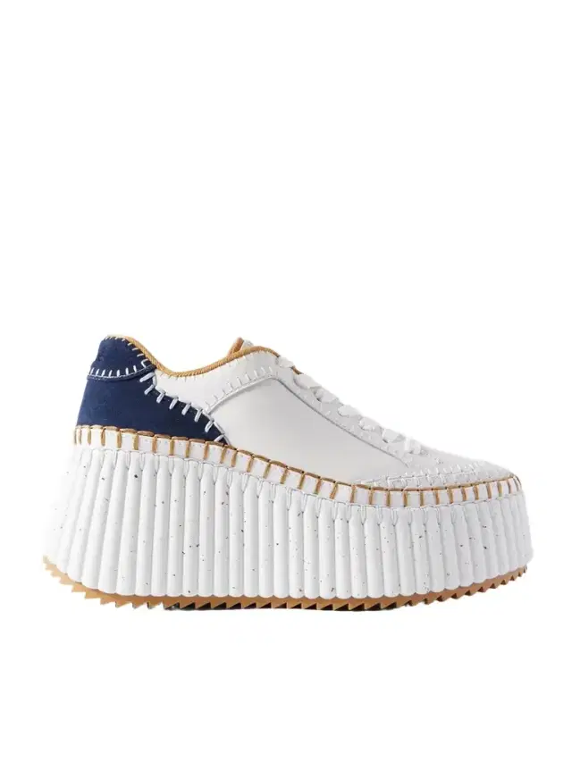 Nama Suede-trimmed Leather Platform Sneakers