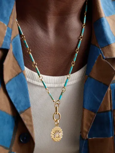 Foundrae New Beginnings Internal Compass 18-Karat Gold Diamond Pendant - Men | Thumbnail 2