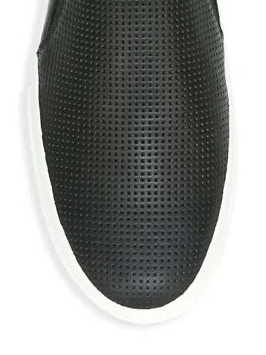 Vince Men's Fletcher Leather Slip-On Sneakers - Black | Thumbnail 4 Vince Men's Fletcher Leather Slip-On Sneakers - Black | Thumbnail 4