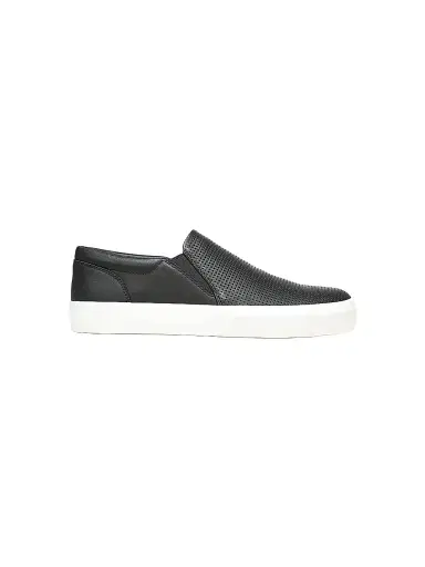 Vince Men's Fletcher Leather Slip-On Sneakers - Black | Thumbnail 1 Vince Men's Fletcher Leather Slip-On Sneakers - Black | Thumbnail 1