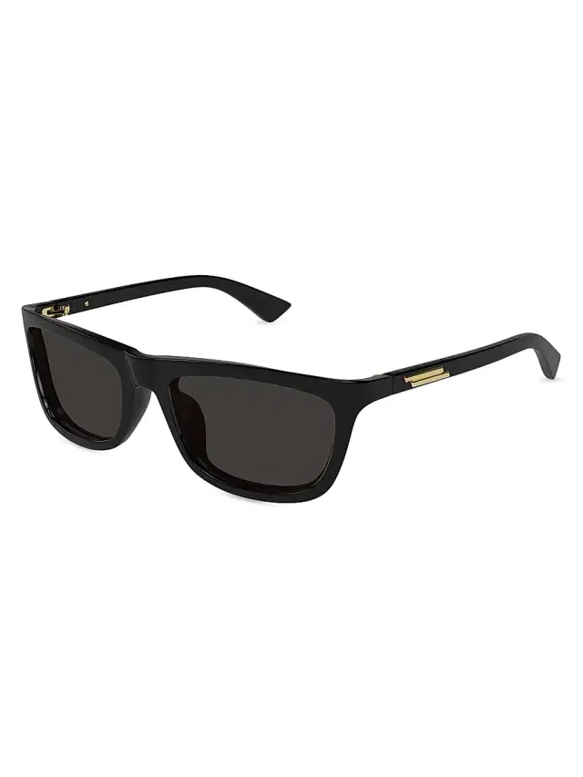 Men's Slim Ribbon 58MM Square Sunglasses - Dark Grey Black