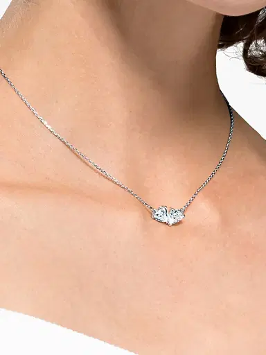 Swarovski Women's Mesmera Rhodium-Plated Crystal Heart Soul Necklace | Thumbnail 2 Swarovski Women's Mesmera Rhodium-Plated Crystal Heart Soul Necklace | Thumbnail 2