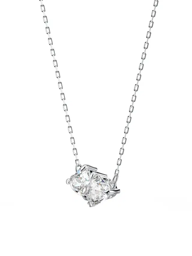 Women's Mesmera Rhodium-Plated Crystal Heart Soul Necklace