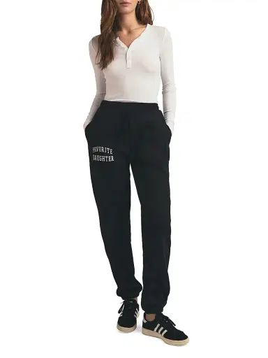 Favorite Daughter Women's The Collegiate Joggers - Black | Thumbnail 8 Favorite Daughter Women's The Collegiate Joggers - Black | Thumbnail 8
