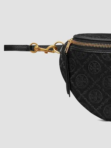 Tory Burch Women's T Monogram Cotton-Blend Belt Bag - Black | Thumbnail 5 Tory Burch Women's T Monogram Cotton-Blend Belt Bag - Black | Thumbnail 5