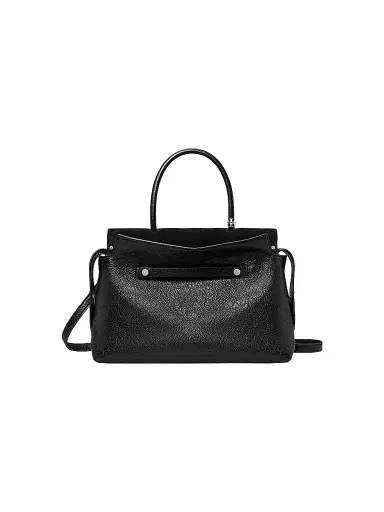 Tory Burch Women's Mercer Distressed Leather Top Handle Satchel - Black | Thumbnail 1
