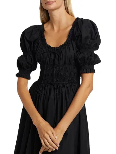 DÔEN Women's Ischia Puff-Sleeve Dress - Black - Size XS | Thumbnail 6 DÔEN Women's Ischia Puff-Sleeve Dress - Black - Size XS | Thumbnail 6