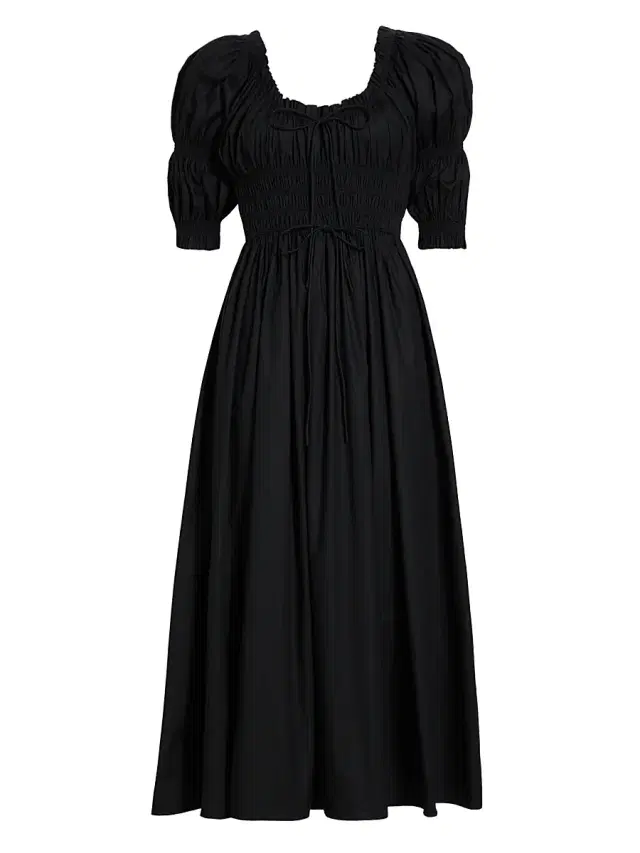 DÔEN Women's Ischia Puff-Sleeve Dress - Black