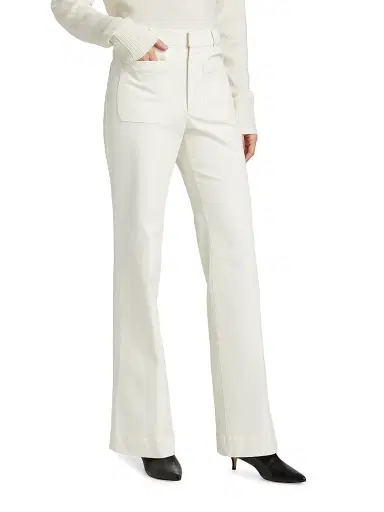 TANYA TAYLOR Women's Nicole Stretch-Twill Flare Pants - Chalk - Size 12 | Thumbnail 4 TANYA TAYLOR Women's Nicole Stretch-Twill Flare Pants - Chalk - Size 12 | Thumbnail 4