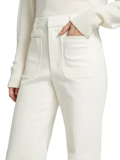 TANYA TAYLOR Women's Nicole Stretch-Twill Flare Pants - Chalk - Size 12 | Thumbnail 6 TANYA TAYLOR Women's Nicole Stretch-Twill Flare Pants - Chalk - Size 12 | Thumbnail 6