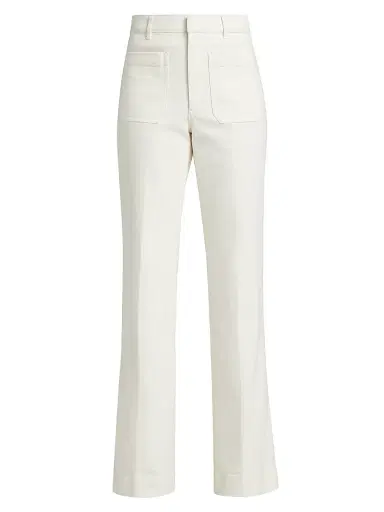 TANYA TAYLOR Women's Nicole Stretch-Twill Flare Pants - Chalk - Size 12 | Thumbnail 1 TANYA TAYLOR Women's Nicole Stretch-Twill Flare Pants - Chalk - Size 12 | Thumbnail 1