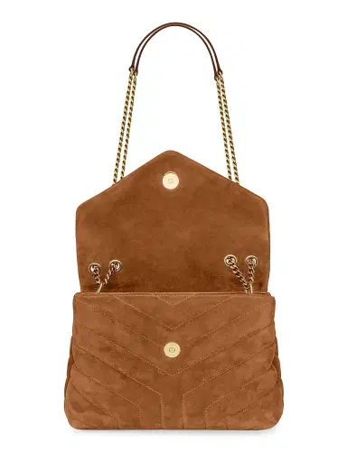 Saint Laurent Women's Loulou Shoulder Bag in Quilted Suede - Cinnamon | Thumbnail 3 Saint Laurent Women's Loulou Shoulder Bag in Quilted Suede - Cinnamon | Thumbnail 3