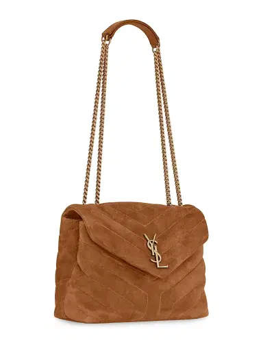 Saint Laurent Women's Loulou Shoulder Bag in Quilted Suede - Cinnamon | Thumbnail 4 Saint Laurent Women's Loulou Shoulder Bag in Quilted Suede - Cinnamon | Thumbnail 4