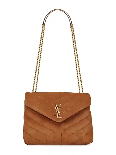 Saint Laurent Women's Loulou Shoulder Bag in Quilted Suede - Cinnamon | Thumbnail 1 Saint Laurent Women's Loulou Shoulder Bag in Quilted Suede - Cinnamon | Thumbnail 1