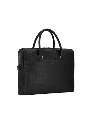 Saint Laurent Men's Duffle Briefcase Bag in Matte Leather | Thumbnail 3 Saint Laurent Men's Duffle Briefcase Bag in Matte Leather | Thumbnail 3