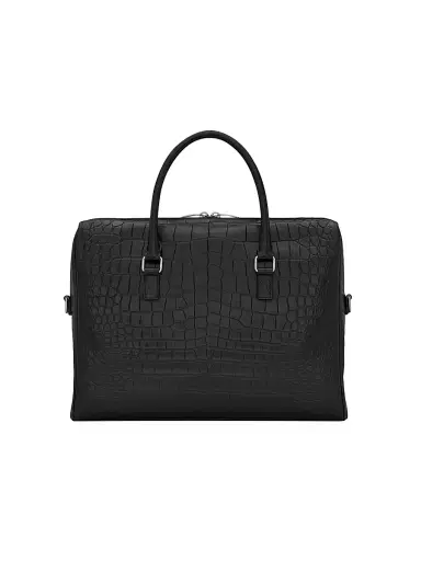 Saint Laurent Men's Duffle Briefcase Bag in Matte Leather | Thumbnail 4 Saint Laurent Men's Duffle Briefcase Bag in Matte Leather | Thumbnail 4