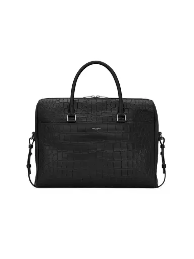 Saint Laurent Men's Duffle Briefcase Bag in Matte Leather | Thumbnail 1 Saint Laurent Men's Duffle Briefcase Bag in Matte Leather | Thumbnail 1