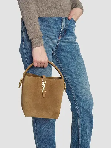 Saint Laurent Women's Le 37 Small Bucket Bag in Suede | Thumbnail 7 Saint Laurent Women's Le 37 Small Bucket Bag in Suede | Thumbnail 7