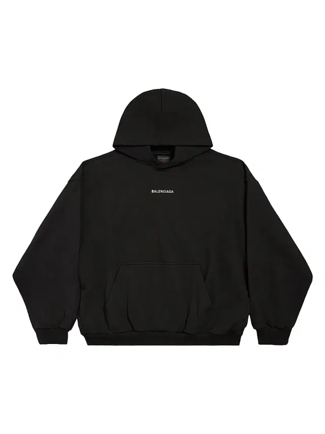 Balenciaga Men's Back Medium Fit Hoodie - Black