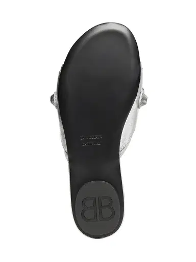 Balenciaga Women's Cagole Sandal Metallized - Silver | Thumbnail 5