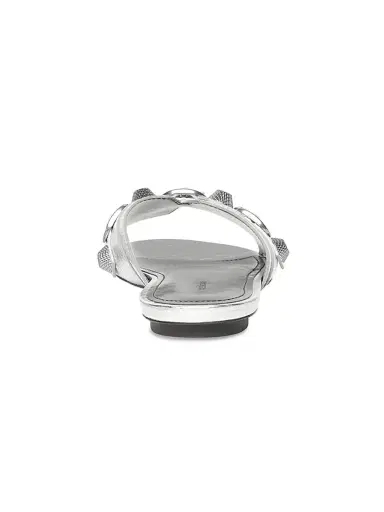 Balenciaga Women's Cagole Sandal Metallized - Silver | Thumbnail 6