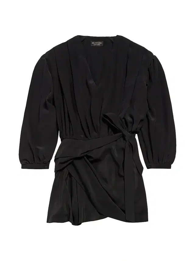 Balenciaga Women's V-Neck Mini Dress - Black