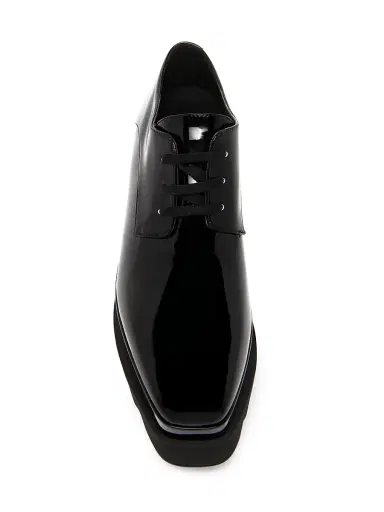 Stella McCartney Women's Elyse Shiny Patent 75MM Platform Lace-Up Shoes - Black - Size 11 | Thumbnail 4