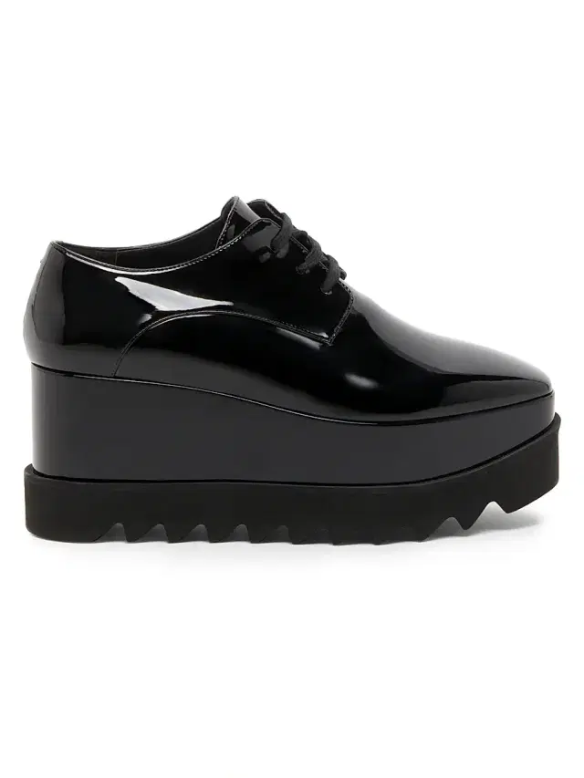 Stella McCartney Women's Elyse Shiny Patent 75MM Platform Lace-Up Shoes - Black
