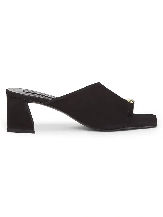 Schutz Women's Jodie Embellished Suede Block-Heel Mules - Black