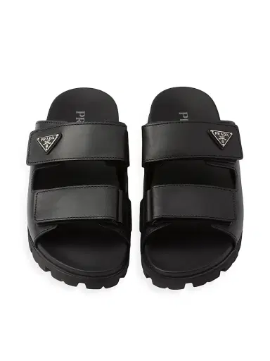 Prada Men's Leather Strap Sandals | Thumbnail 2