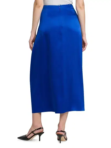 Giorgio Armani Women's Pleated Silk Satin Skirt | Thumbnail 5 Giorgio Armani Women's Pleated Silk Satin Skirt | Thumbnail 5