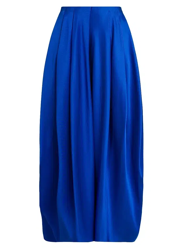 Giorgio Armani Women's Pleated Silk Satin Skirt - Humming Bird
