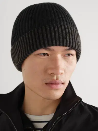 Zegna Ribbed Oasi Cashmere Beanie - Men | Thumbnail 2