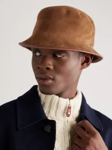 Loro Piana Lys Reversible Leather-Trimmed Shearling Bucket Hat - Men | Thumbnail 2 Loro Piana Lys Reversible Leather-Trimmed Shearling Bucket Hat - Men | Thumbnail 2