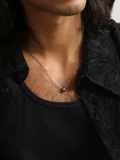 Foundrae Heart Beat Karma 18-Karat White Gold and Ceramic Necklace - Men | Thumbnail 2