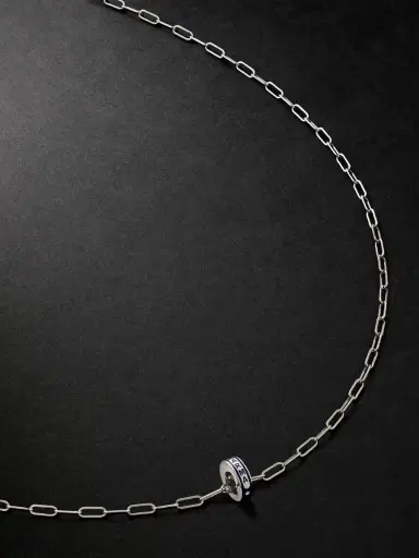 Foundrae Heart Beat Karma 18-Karat White Gold and Ceramic Necklace - Men | Thumbnail 1