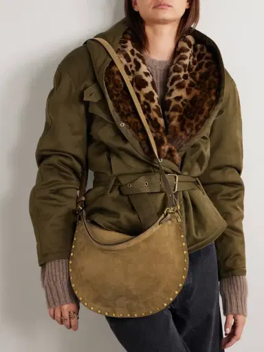 Isabel Marant Oskan Soft Zipped Suede Shoulder Bag | Thumbnail 6