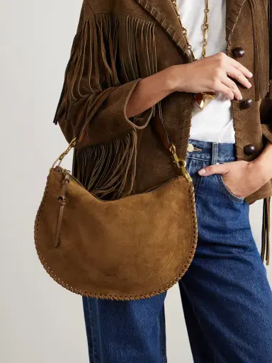 Isabel Marant Oskan Soft Zipped Leather-trimmed Suede Shoulder Bag | Thumbnail 2 Isabel Marant Oskan Soft Zipped Leather-trimmed Suede Shoulder Bag | Thumbnail 2