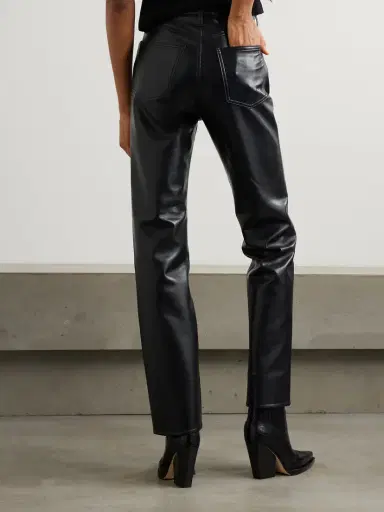 AGOLDE 90s Pinch Waist Long Recycled Leather-blend Straight-leg Pants - 32" | Thumbnail 4