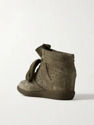 Isabel Marant Bobby Perforated Suede Wedge Sneakers | Thumbnail 3