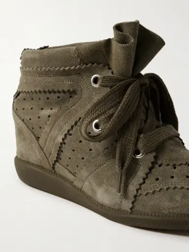 Isabel Marant Bobby Perforated Suede Wedge Sneakers | Thumbnail 4