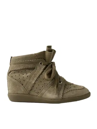 Isabel Marant Bobby Perforated Suede Wedge Sneakers | Thumbnail 1